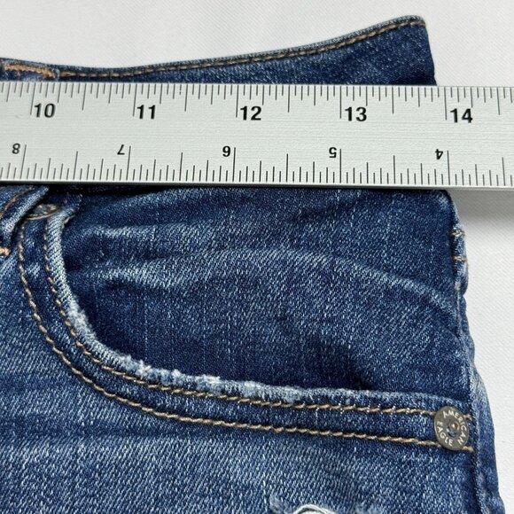 American Eagle High Rise Distressed Denim Shortie Cutoff Shorts Women’s 6 - Picture 4 of 13